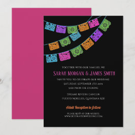 Papel Picado Destination Wedding Fiesta Inbjudningar