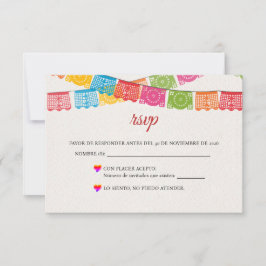 Papel Picado Elegant Colorful Boda Spanish Wedding OSA Kort