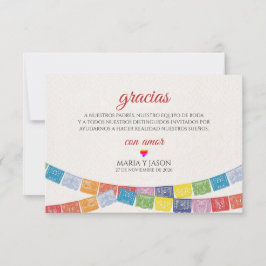 Papel Picado Elegant Colorful Boda Spanish Wedding Tack Kort