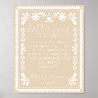 Papel Picado Esta Vela Arde Memoria Letrero Sign Poster