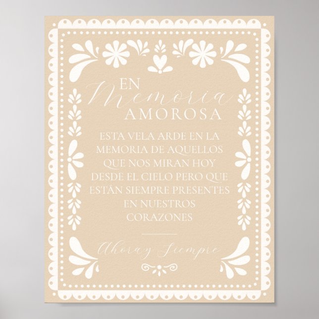 Papel Picado Esta Vela Arde Memoria Letrero Sign Poster (Framsidan)