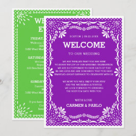 Papel Picado Färgglad mexikansk välkomsthälsning t Inbjudningar