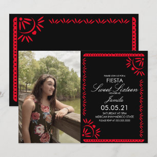 Papel Picado Fiesta Söt 16 Mexikansk Foto  Inbjudningar