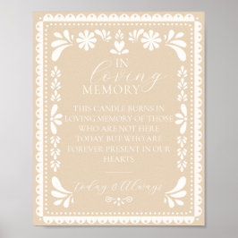 Papel Picado i Loving Memory Candle Memorial Sign Poster