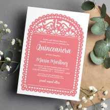 Papel Picado Inspired Rosa Quinceanera Birthday
