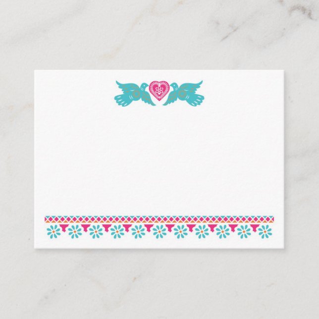 Papel Picado Lovebird-platskort Placeringskort (Framsida)