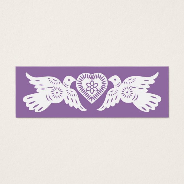 Papel Picado Lovebird Small Place-kort Litet Visitkort (Framsidan)