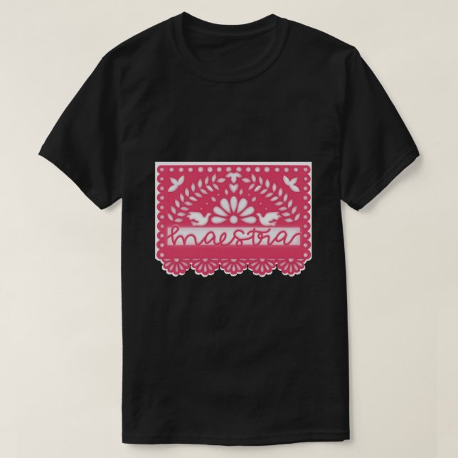 Papel Picado Maestra Cursive Sticker.png T Shirt (Design framsida)