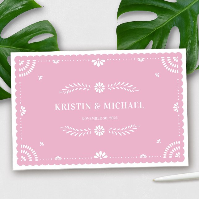 Papel Picado Mexican Bröllop Guestbook, Lavender Gästböcker (Papel Picado Mexican Wedding Guestbook in Lavender)