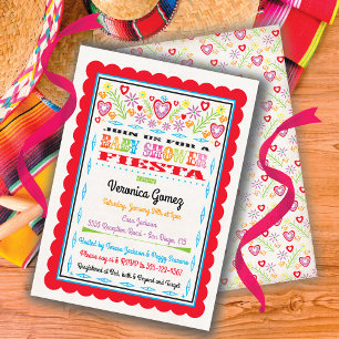 Papel Picado Mexican Fiesta Baby Shower Inbjudningar