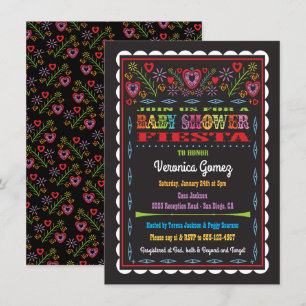 Papel Picado Mexican Fiesta Baby Shower Inbjudningar