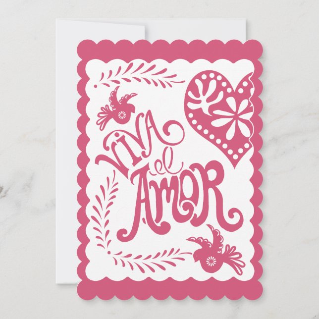 Papel Picado Mexican Fiesta Bröllop Banner Theme Inbjudningar (Baksida)