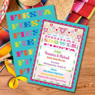 Papel Picado Mexican Fiesta Möhippa Inbjudningar