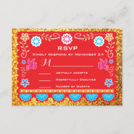 Papel Picado Mexican Fiesta OSA guld glitter Kort