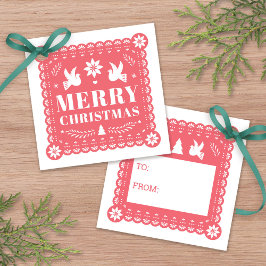 Papel Picado Mexican julgåva Märkre Gåvor Etiketter