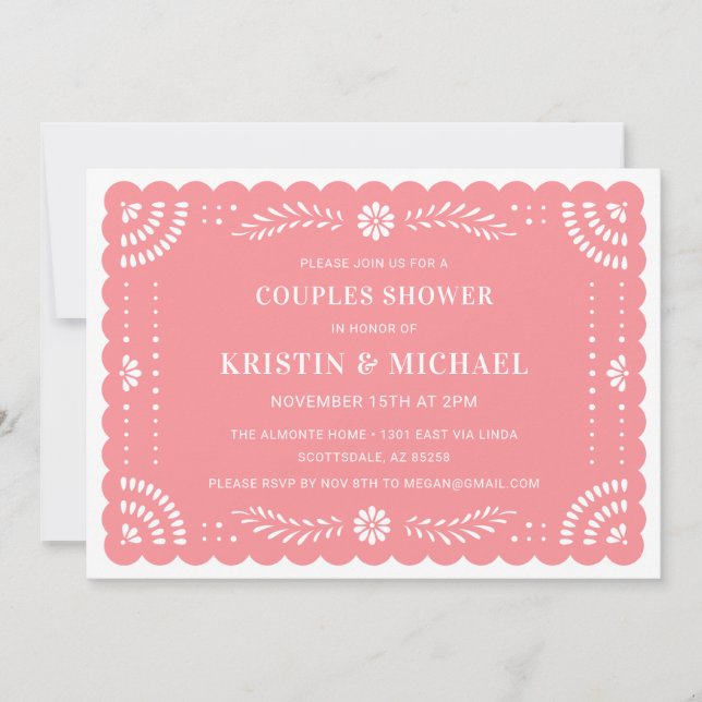 Papel Picado Mexican Par Shower-inbjudan Inbjudningar (Framsida)