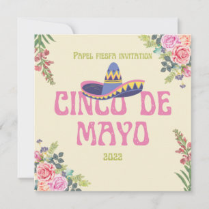 Papel Picado Mexikanska botaniska Blommigtar Fiest Inbjudningar