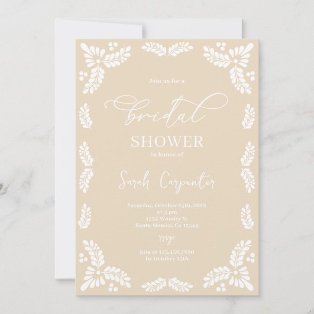 Papel Picado Möhippa Inbjudningar (Framsida)