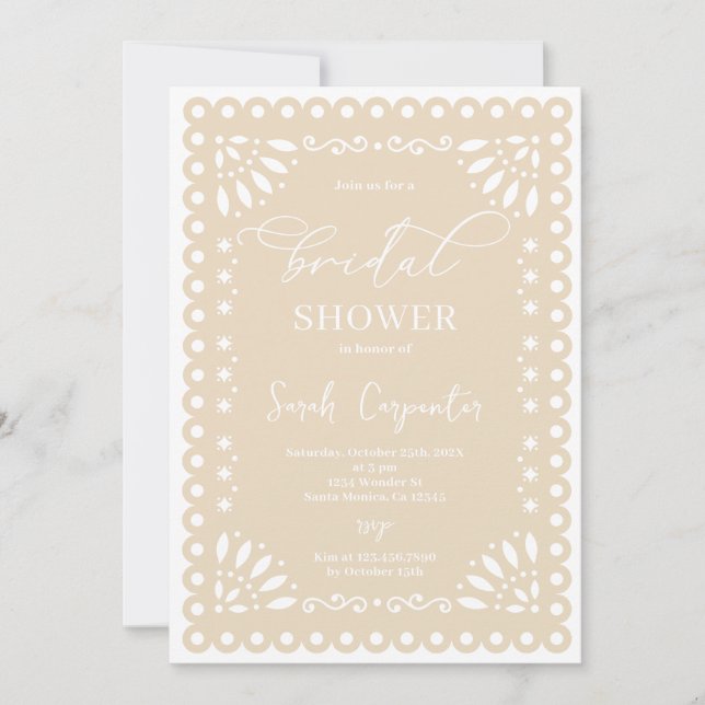 Papel Picado Möhippa Inbjudningar (Framsida)