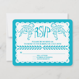 Papel Picado OSA Blue Bassäng Fiesta Bröllop Kort