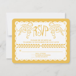 Papel Picado OSA Guld Fiesta Bröllop banderoll Kort