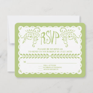 Papel Picado OSA Lime Fiesta Bröllop banderoll Kort
