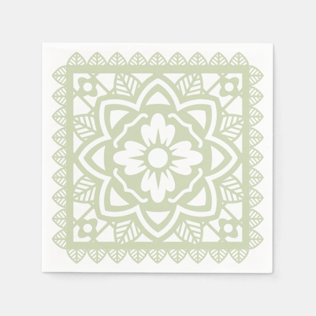 Papel Picado Papper Napkins, Standard Cocktail Pappersservett (Framsidan)