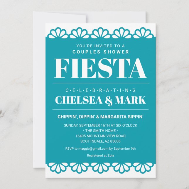 Papel Picado Parbröllopsinbjudan Inbjudningar (Framsida)