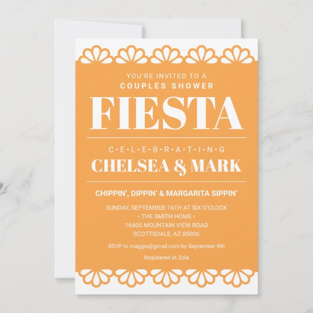 Papel Picado Parbröllopsinbjudan Inbjudningar (Framsida)