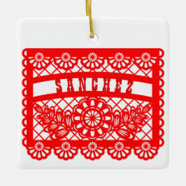 Papel Picado Personlig Julgransprydnad Keramik