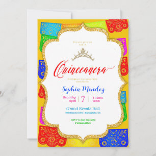 Papel Picado Quinceanera-inbjudan Inbjudningar