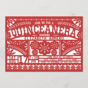 Papel Picado Quinceañera-inbjudan Inbjudningar
