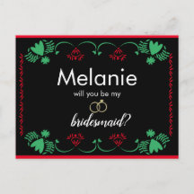 Papel Picado Red Bridesmaid Frieri kort