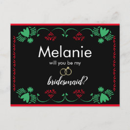 Papel Picado Red Bridesmaid Frieri kort