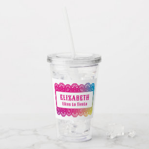 Papel Picado Roligt Fiesta Acrylic Tumbler Take Away Mugg