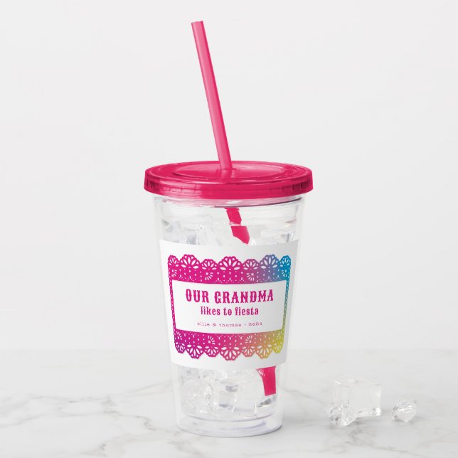 Papel Picado Roligt Fiesta Take Away Mugg (Framsida Ice)