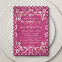 Papel Picado Rosa Bröllop