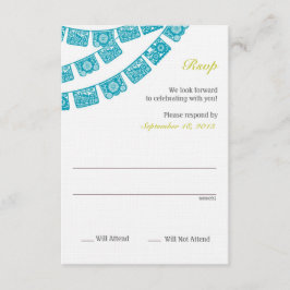 Papel Picado Rsvp Bröllop OSA Kort