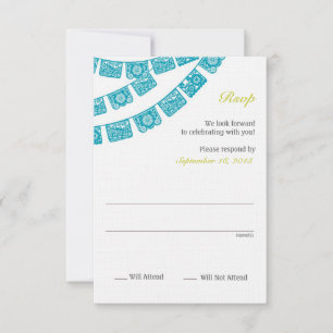 Papel Picado Rsvp Bröllop OSA Kort