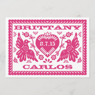 Papel Picado Stil Love birds Inbjudningar