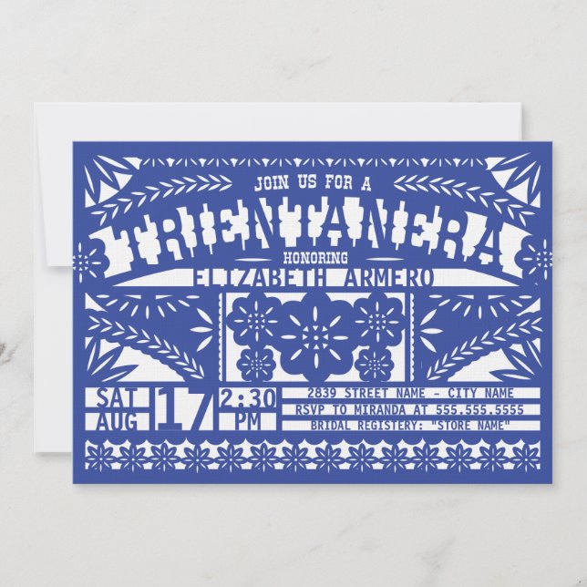 Papel Picado Trientanera-inbjudan Inbjudningar (Framsida)
