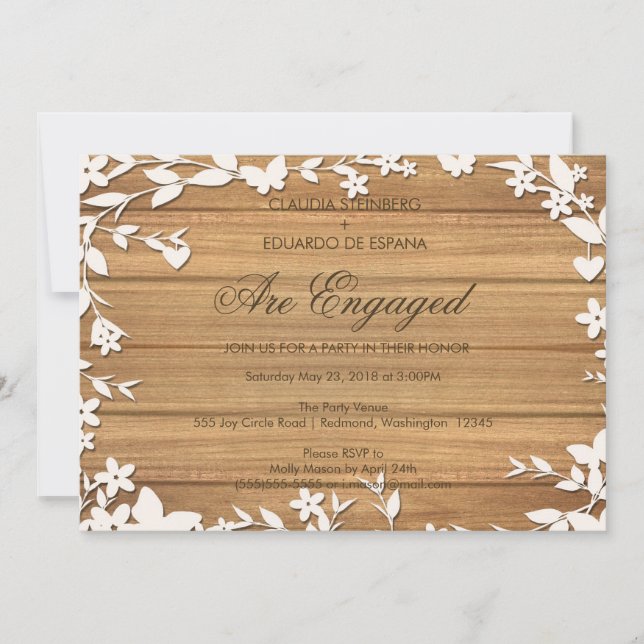 Papel Picado Wedding bjudande - Lita duvor Inbjudningar (Framsida)