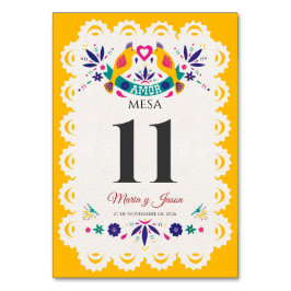 Papel Picado Yellow Nuestra Boda Spanish Wedding Bordsnummer