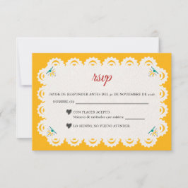Papel Picado Yellow Nuestra Boda Spanish Wedding OSA Kort