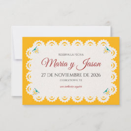 Papel Picado Yellow Nuestra Boda Spanish Wedding Spara Datumet