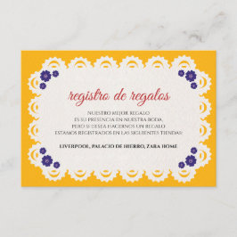 Papel Picado Yellow Nuestra Boda Spanish Wedding Tilläggskort