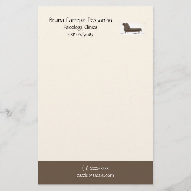 Papel timbrado Divã Psicanalista Brevpapper (Framsida)