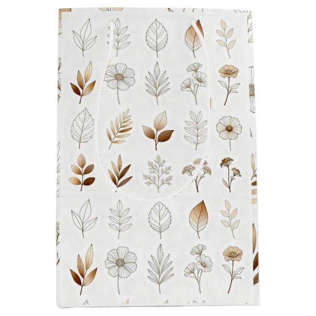Paper Bag with Gold Botanical Sketches (Framsidan)