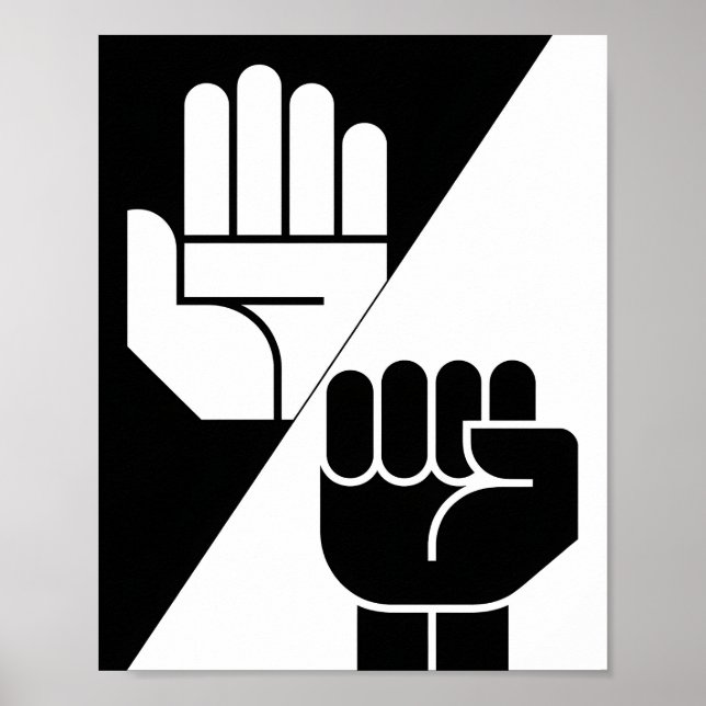 Paper Beats Rock – Minimalist Black & White art Poster (Framsidan)