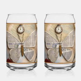 Paper Butterfly Soda Glass